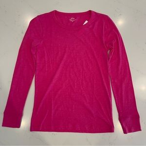 J. Crew : Vintage Cotton Long Sleeve Tee : Hot Pink : XS